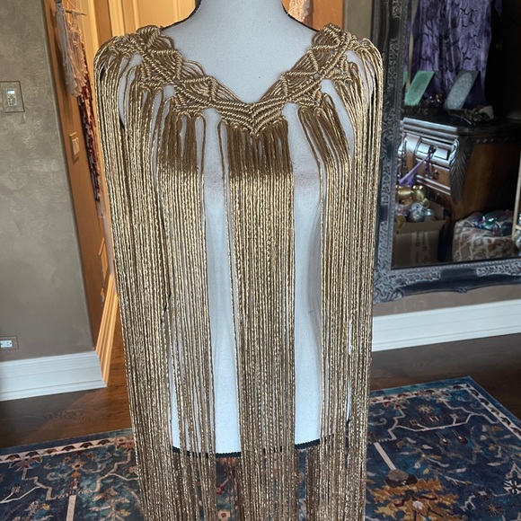 Extra Long Handmade Macrame Poncho - Picture 6 of 13